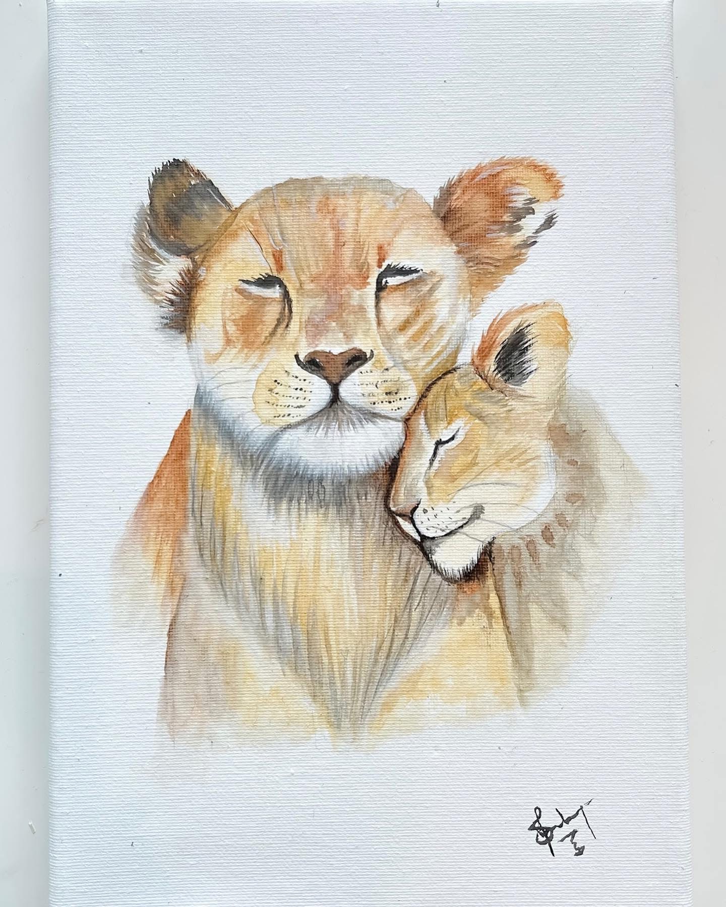 Lion — painting by Sandhya Swaminathan