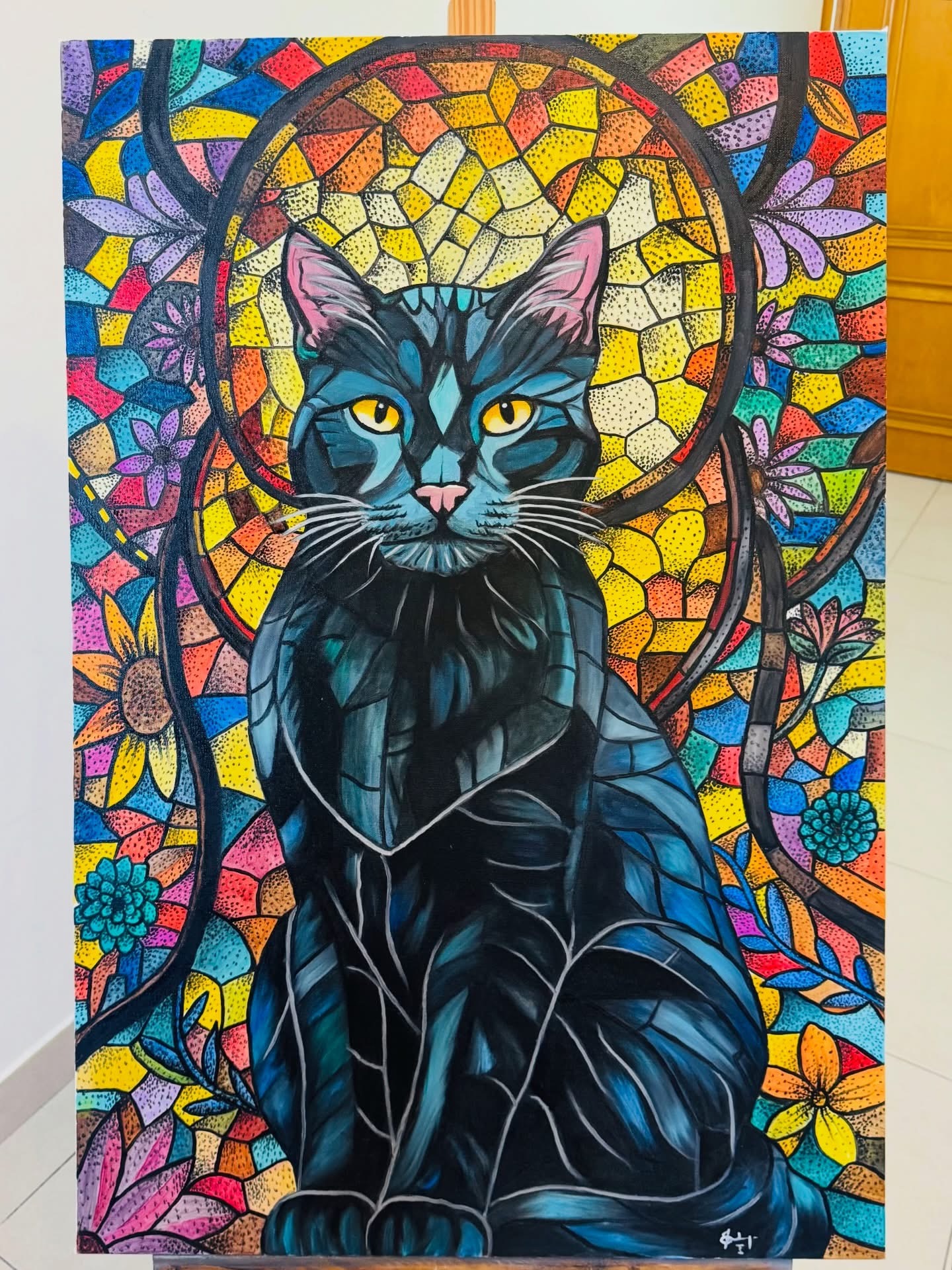 Cat — painting by Sandhya Swaminathan