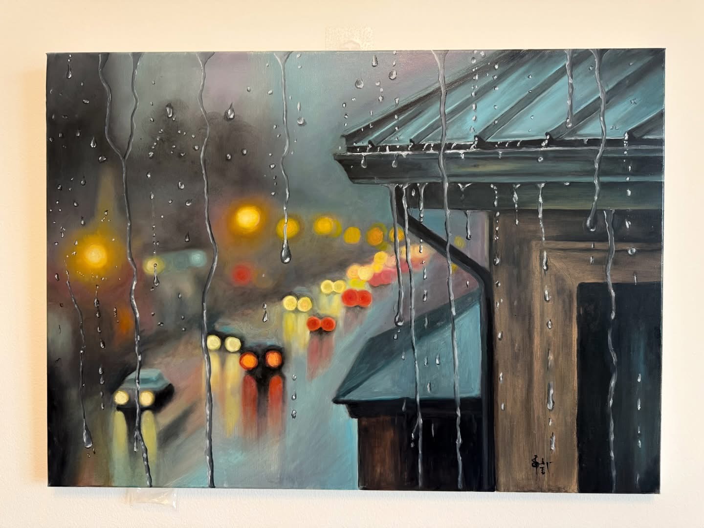 Through The Pane — painting by Sandhya Swaminathan