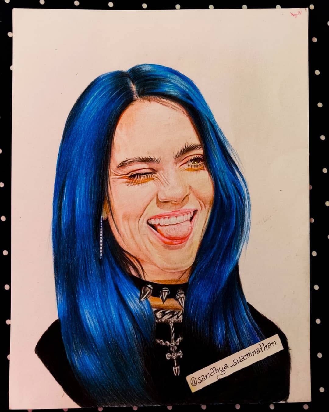 Billie Eiliish — pencil by Sandhya Swaminathan